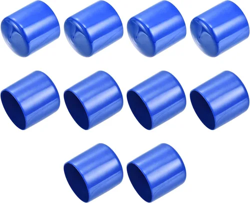 Vista 196 de uxcell 10 tapas de goma para extremos de 0.591 in de identificación, tapa de extremo redondo, protectores de rosca de tornillo, color negro