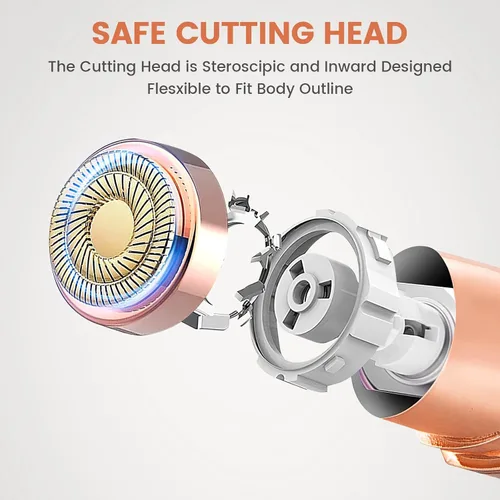 Vista 7 de Removedor de vello facial para mujeres, afeitadora para mujeres sin dolor, afeitadora facial - Mini removedor de pelo, afeitadora eléctrica portátil