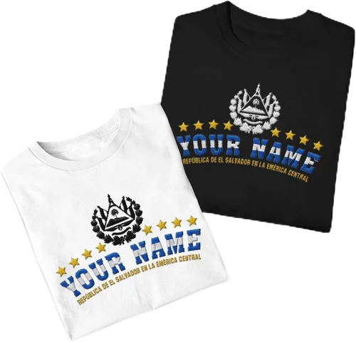 Vista 13 de Ligthuy - Camisa bordada con nombre personalizado de El Salvador en 3D, camiseta con la bandera de El Salvador para hombres y mujeres, camisetas