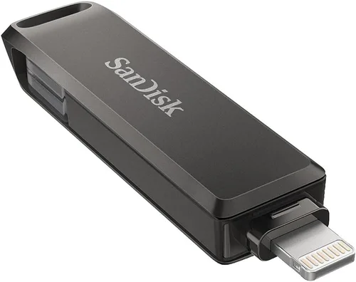 Vista 4 de SanDisk Unidad flash iXpand Luxe de 64 GB con conectores Lightning y USB-C. Funciona con iPhone 14 y más antiguos - SDIX70N-064G-GN6NN