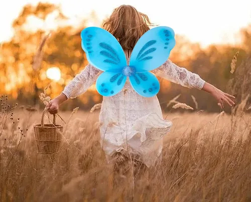 Vista 2 de Colle Alas de hadas para niñas, alas de hadas para adultos, alas de mariposa de vestir, alas de disfraz de fiesta para mujeres y niños