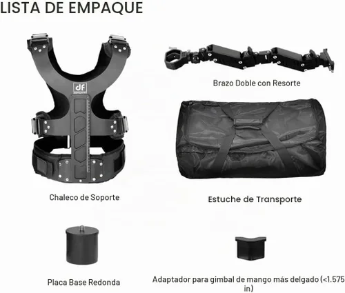 Vista 6 de DF DIGITALFOTO Thanos SE Sistema de chaleco de soporte de cardán, video SteadyCam Axis compatible con DJI RS5/RS4/RS 4 Pro/Mini/RS 3/PRO/RS2, ZHIYUN