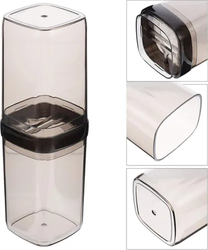 Vista 7 de Pasta de dientes Taza de cepillo de dientes para Guardar Cepillo de dientes de viaje Contenedor de plástico Taza de cepillo de dientes portátil