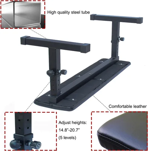 Vista 4 de Icoud - Banco de peso plano para entrenamiento de altura ajustable para entrenamiento de fuerza y fitness