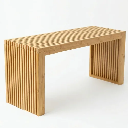 Vista 9 de Banco de madera natural de bambú de 36 pulgadas, pequeños bancos de madera para entrada, sala de estar y comedor, cocina, dormitorio, baño, pasillo