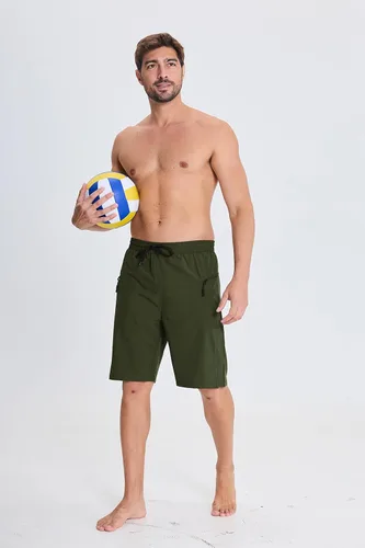 Vista 3 de STICKON Traje de baño para hombre, de secado rápido, con bolsillos con cremallera