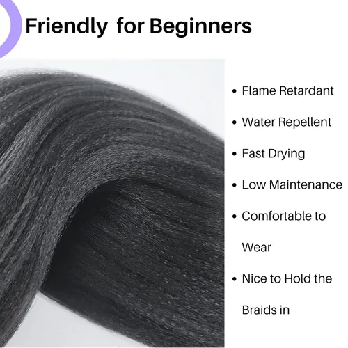 Vista 6 de Pelo corto negro trenzado preestirado de 14 pulgadas para trenzas sin nudos, pelo sintético 1B trenzado para trenzas Bob Box