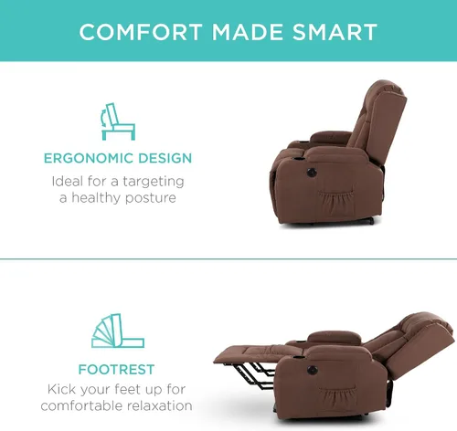 Vista 8 de Best Choice Products Silla elevadora eléctrica de lino moderno, silla de masaje reclinable, muebles ajustables para espalda, patas con 3 posiciones