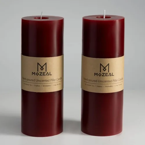 Vista 58 de MOZEAL Juego de 3 velas sin perfume vertidas a mano de 3 x 6 pulgadas, velas tipo pilar sin goteo, combustión de larga duración, aproximadamente 120