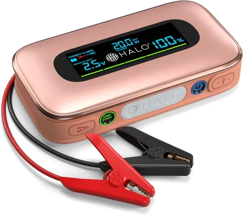 Vista 10 de Halo Bolt - Arrancador de batería de coche de 1500 A, banco de energía, luz Plateado