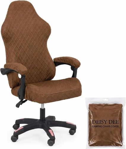 Vista 13 de Deisy Dee Sin silla, solo fundas para sillas de juegos, fundas elásticas de poliéster para silla reclinable de juegos de carreras (negro)