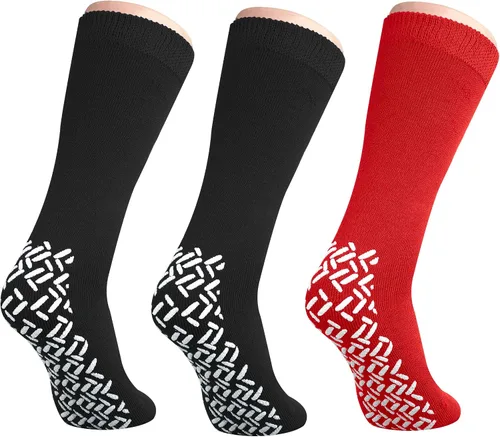 Vista 25 de NOBLES HEALTH CARE PRODUCT SOLUTIONS Paquete de 3 pares – Calcetines antideslizantes XXXL anchos para personas con diabetes hinchada en los pies
