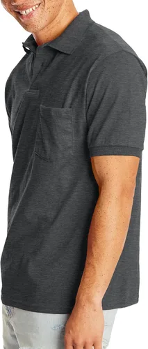 Vista 4 de Hanes Polo EcoSmart de manga corta para hombre, paquete de 2