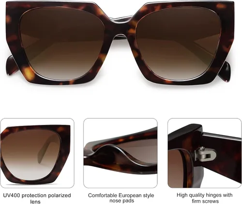Vista 3 de SOJOS Retro Polarized Oversized Sunglasses Womens Big Square Vintage Designer Sunnies SJ2205