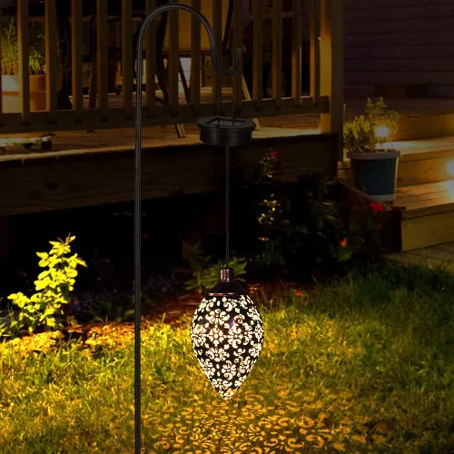 Vista 7 de Luces solares colgantes Tomshine linterna solar LED jardín luces lámpara de metal impermeable para decoración al aire libre