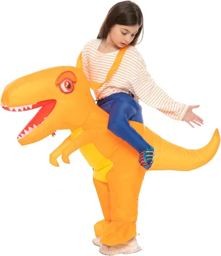 Vista 3 de BETTWITEH Inflatable Children Dinosaur Costume for Kids Funny Blow up Halloween Boys Girls T-rex Dino Costumes for Halloween