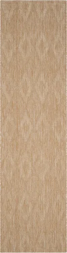 Vista 2 de SAFAVIEH Alfombra lavable para exteriores, colección Patio de 2.3 x 18 pies, natural y natural, no desprende pelusa y fácil de limpiar, ideal
