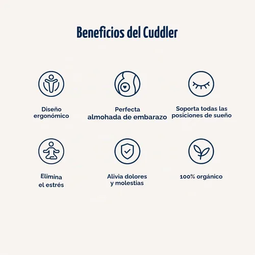 Vista 5 de Bearaby Almohada corporal - Almohadas de cuerpo completo para adultos, almohada de embarazo - Hecha de espuma de goma natural y algodón orgánico