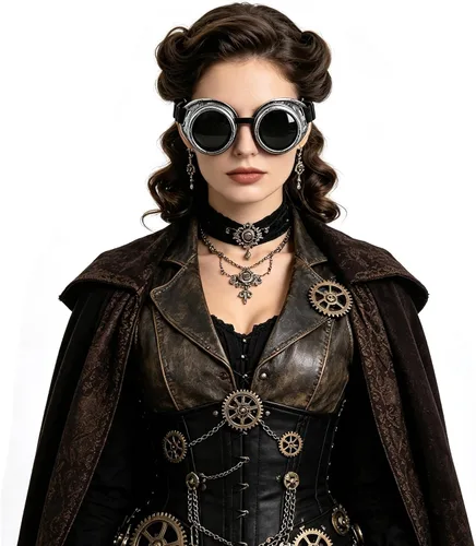 Vista 9 de OhMill Steampunk Goggles Vintage Retro Gothic Cosplay Goggles for Halloween Silvery