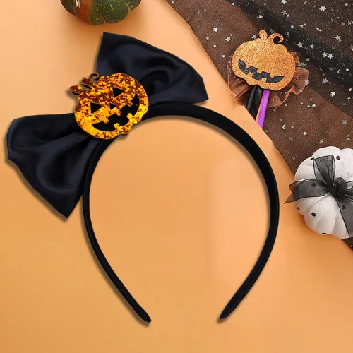 Vista 14 de Totelux Diadema de lazo de Halloween, Naranja, 1 unidad (paquete de 1)