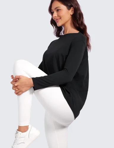 Vista 4 de CRZ YOGA Butterluxe-Light - Camisetas de entrenamiento de manga larga para mujer, ajuste holgado, atléticas, camisas de yoga, casual, relajadas