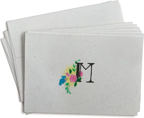 Vista 26 de Sugartown Greetings Tarjetas de notas con monograma floral - 24 tarjetas de notas de papelería con sobres (letra A)