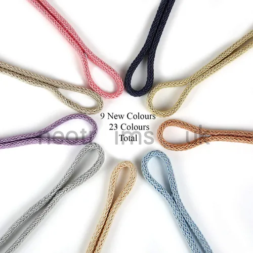 Vista 4 de Neotrims Recorte tubular I Cordón en viscosa, tejido de ganchillo, 0.315 in trenzado joyería trenzado cuerda cordón. efecto de diseño de espiga.