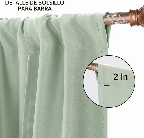 Vista 2 de DWCN Cortinas Opacas - Persiana Enrollable con Lazos para Ventana, Aislamiento Térmico, Oscurecimiento de Habitación, Cortinas con Bolsillo