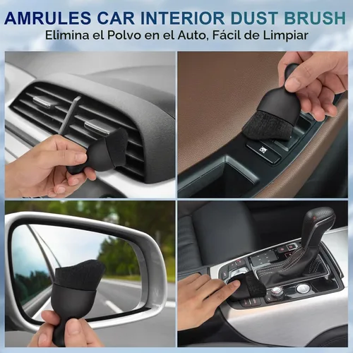 Vista 3 de Amrules 2 PCS Cepillos para Detalles del Interior del Automóvil, Cepillos para Quitar el Polvo del Automóvil, Cerdas Suaves Quitapolvo Herramienta