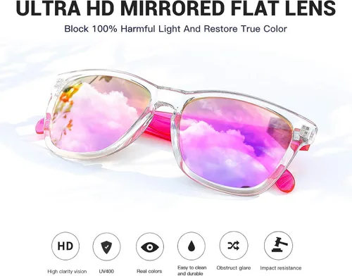 Vista 2 de Gafas de sol para mujer UV400 espejadas apto para exteriores vacaciones conducción