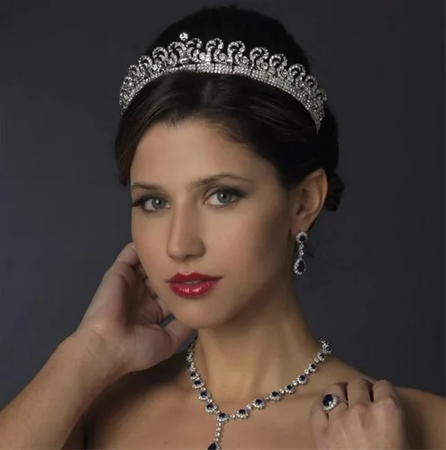 Vista 6 de WIIPU Royal boda Rhinestone Crystal Kate nupcial pelo tiara corona (b632)