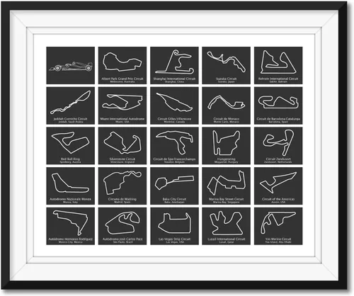 Vista 10 de Custom Car Posters Póster de pista de carreras de Fórmula 2026, diseño de circuitos destinados a los fanáticos de las carreras de Fórmula de regalo