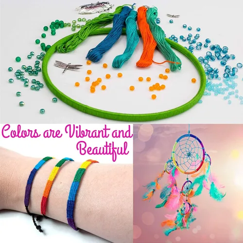 Vista 8 de Athena's Elements Hilo de bordar Hilo de arco iris para bordar, hilo de punto de cruz, cuerdas de bordado para manualidades, manualidades, a