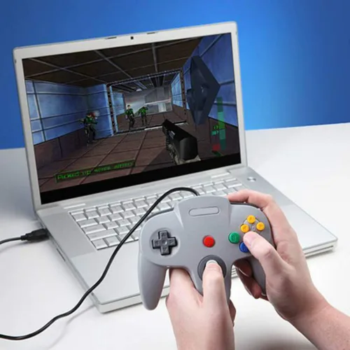 Vista 3 de MODESLAB Controlador USB N64, Retro Classic Controladores N64 Con Cable 64 Bit Control Remoto Gamepad Joystick para Windows PC Linux Mac Raspberry