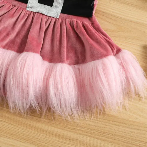 Vista 5 de oneflow Traje de Navidad para recién nacido, vestido de Navidad de terciopelo rojo, mameluco para primer vestido de Navidad