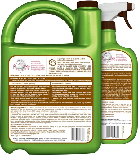 Vista 2 de Simple Green Bio Dog Active - Removedor de manchas y olores, limpiador enzimático y removedor de manchas para alfombras, alfombras y tela, elimina