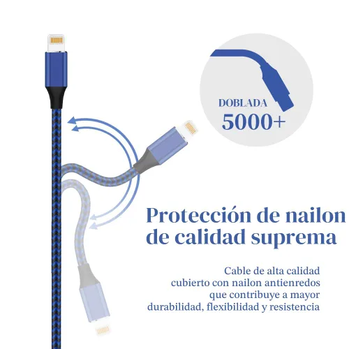 Vista 5 de Cable de carga para iPhone [certificado Apple MFi] Lightning 6PACK-3/3/6/6/6/10 pies, cable de carga de nailon trenzado de alta velocidad