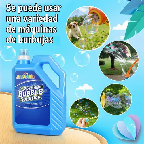 Vista 4 de Recambio de solución de burbujas de 70 onzas Solución de recarga de burbujas premium premezclada, no requiere medición, burbujas para niños