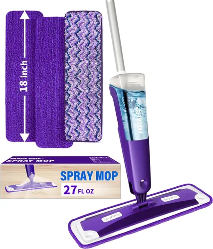 Vista 8 de PowerMop para limpieza de suelos con 3 almohadillas lavables, mopa de microfibra húmeda y seca con botella recargable de 24.3 fl oz para cocina