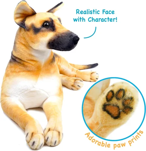 Vista 4 de TigerHart Hilde The German Shepherd - Perro de peluche grande de 34 pulgadas (medida de cola no incluida)