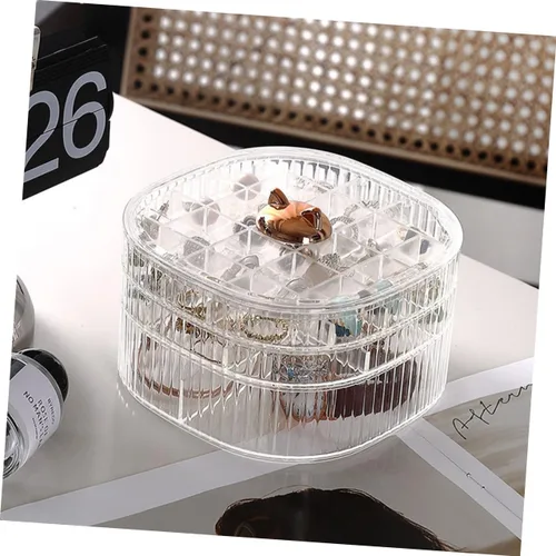 Vista 7 de Caja organizadora de joyas apilable transparente con múltiples compartimentos, contenedor de almacenamiento de joyas para aretes, collares