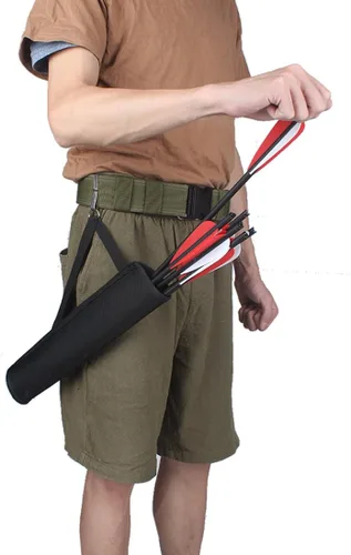 Vista 6 de Arco ballesta pernos flecha tubo cadera carcaj cintura colgado llevar bolsa para 18" 20" 22" flechas