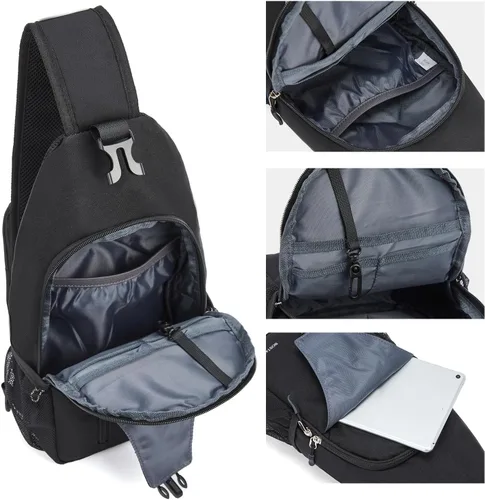 Vista 8 de BOSTANTEN Bolso bandolera, mochila cruzada para el hombro, bolsa de pecho para hombres y mujeres, viajes, senderismo, mochila casual