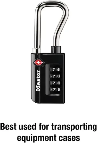 Vista 7 de Master Lock Candado, establece tu propia combinación de candado para equipaje aceptado por la TSA, 1-5/16 pulgadas de ancho, 4696D, negro