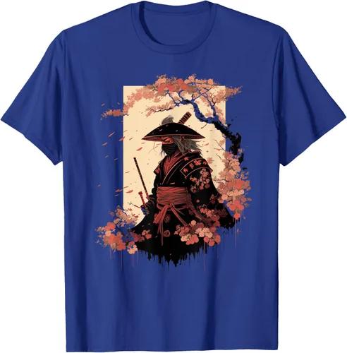 Vista 18 de Camiseta estética vintage samurái de arte japonés samurái retro cereza, Negro
