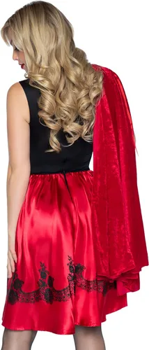 Vista 3 de Leg Avenue Disfraz rojo de longitud hasta la rodilla con capucha para mujer