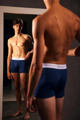 Vista 3 de NUDUS Ropa interior de bambú y rayón para hombre, elegante, suave, con bragueta - Juego de 4 en caja de regalo