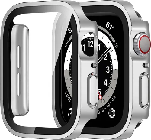 Vista 17 de Amizee Paquete de 2 fundas compatibles con Apple Watch de 1.575 pulgadas Series 6/5/4/SE con protector de pantalla integrado, carcasa rígida