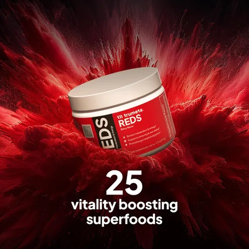 Vista 4 de Reds - Tarro de polvo para apoyo inmunológico y memoria. I Reds Superfood Powder Antioxidantes Mezcla de polifenoles con bayas de Acai, bayas