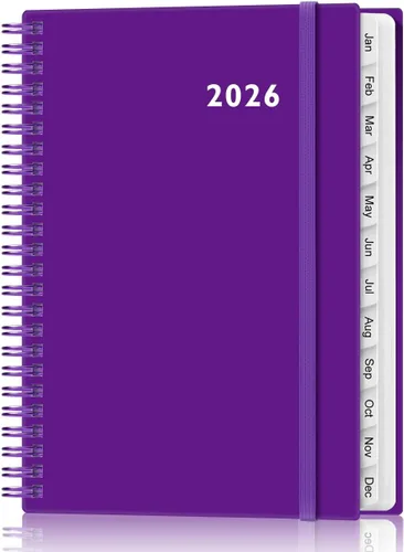 Vista 13 de Agenda 2026 – Agenda semanal y mensual de enero de 2026 a diciembre de 2026, planificador 2026 encuadernado en espiral con 12 pestañas mensuales